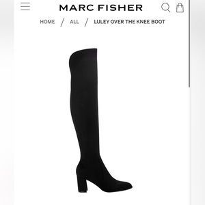 Marc Fisher Black Over-the-knee boot (heeled)